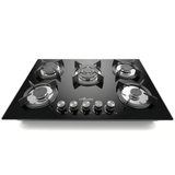 Green Life 5 Burner Gas Hob Black Tempered Glass Top | Built in or Standalone