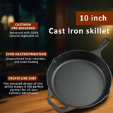 Pre-Seasoned Cast Iron Skillet 10 Inch (25.6 cm) Diameter