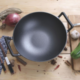 Cast Iron Kadai-Wok 32cm Pre-Seasoned