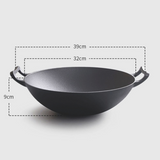 Cast Iron Kadai-Wok 32cm Pre-Seasoned