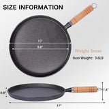 Pre Seasoned Cast Iron Crepe Pan/Roti/Dosa Tawa 25.5cm (10 inch)
