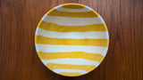 Hand-Painted Yellow and White Stripe 4'' Bowl