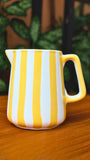 Hand-Painted Yellow and White Stripe 5'' Jug Pint