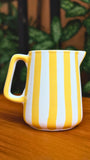 Hand-Painted Yellow and White Stripe 5'' Jug Pint