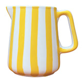 Hand-Painted Yellow and White Stripe 5'' Jug Pint