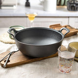 Yuan Bao Guo Cast Iron Wok with Glass Lid 20cm (8 inch) Pre-Seasoned
