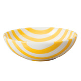 Hand-Painted Yellow and White Stripe 6'' Bowl