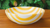 Hand-Painted Yellow and White Stripe 6'' Bowl