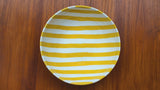 Hand-Painted Yellow and White Stripe 8.5'' Bowl