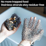 Cast Iron Cleaner - 4 Inch (10 cm) Stainless Steel Chain mail Scrubber for Cast Iron and Steel Cookware - Pre Seasoned Pans, Woks, Dutch Ovens, Grills and Skillets