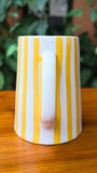 Hand-Painted Yellow and White Stripe 8'' Jug 4 Pint