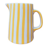 Hand-Painted Yellow and White Stripe 8'' Jug 4 Pint
