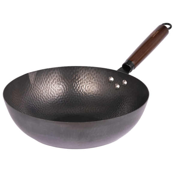 HÖF Carbon Steel Wok 32 cm (12.6 inch) Hammered Finish