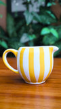Hand-Painted Yellow and White Stripe Milk Pourer