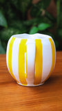 Hand-Painted Yellow and White Stripe Milk Pourer