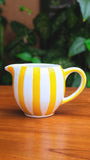 Hand-Painted Yellow and White Stripe Milk Pourer