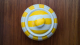 Hand-Painted Yellow and White Stripe Sugar Bowl