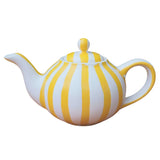 Hand-Painted Yellow and White Stripe Teapot