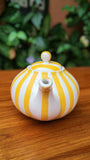 Hand-Painted Yellow and White Stripe Teapot
