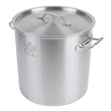 HÖF Industrial Stainless Steel Casserole / Stock Pot 24L (25 QT) With SS Lid and Heavy Bottom