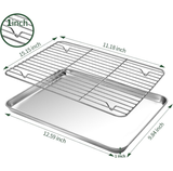 HÖF Stainless Steel Baking Tray and Cooling Rack 31x24x2.5 cm (12.59 x 9.84 x 1 Inches)